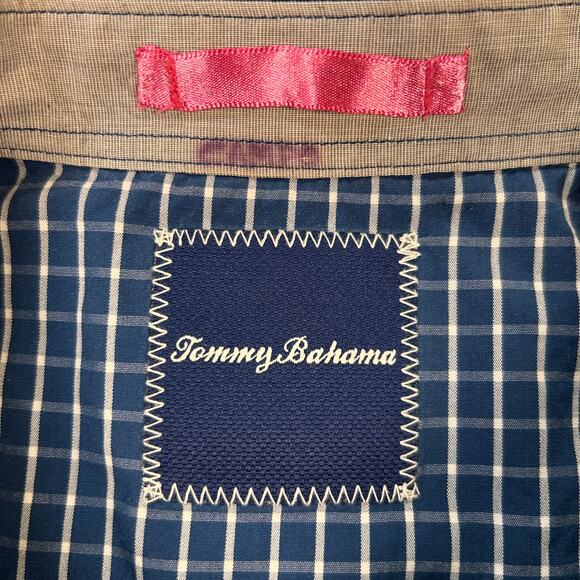 Tommy Bahama 100% Cotton Check Long Sleeve Button-Down Shirt Blue Men's Size XL - Picture 4 of 12